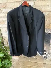 Harold Powell Lightweight Black Wool Sport Coat Blazer Suit Jacket Men 43R NWT