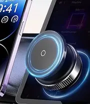 CloudValley 360° Adjustable Magnetic Car Phone Holder with Rotating Suction Cup,[Compatible with MagSafe] Car Phone Mount for iPhone & Android, Strong Vacuum Suction for Dashboard & Windshield,Black