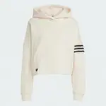 ADIDAS 上衣 女款 長袖上衣 帽T 運動 三葉草 HOODIE 米白 IB5921