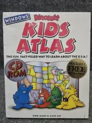 Vintage 1993 Windows Dinosoft KIDS ATLAS CD-ROM