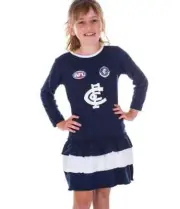 Carlton Blues AFL Girls Dress Sizes 2-6 BNWT Cheerleader