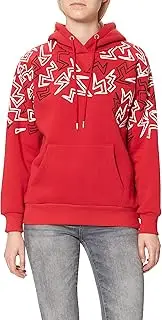 [LTB] Jeans Women's Toceri Sweater, Crimson White Black Mix Pattern 12463, XS