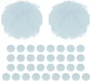 uxcell 35-Pack Faux Fur Pom Poms, 1.2 Inch/ 1.2 cm Soft Fluffy Pompoms Balls Faux Rabbit Fur with Elastic Loop for Hats/Bags/Keychains/Knitting Accessories/DIY Crafts [Light Blue]