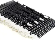 TRIXES 100PC Lip Balm Lip Gloss Lip Stick Applicators - Disposable Wands -Makeup Brushes Make Up Tool Sponge -Angled Brush -for Lip Contour Colour & Plumping