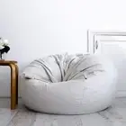 New Ivory & Deene Silver Pierre Bean Bag Larger Soft Velvet Faux Fur Beanbag