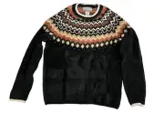 Alfred Dunner Park Place Women Crew Neck Chevron Sweater Petite Large