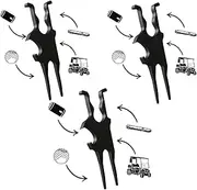 Golf Multi-Tool, Golf Cart Magnetic Mount,3-in-1 Golf Clip Divot Tool, Ball Marker, Beer Bottle Opener,for Golf cart Accessories, Man