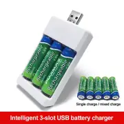 3 Slots AAA/AA Battery Charger USB Fast Charging Adapter Rechargeable Plug C-cx