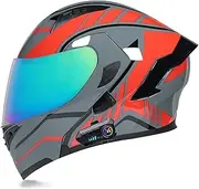 Bluetooth Motorcycle Helmet Flip Up Helmet Double Visor Adult Motorbike Scooter Modular Helmets ECE Approved Built-in Microphone Ventilation Design