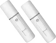 BIUDECO Nano Facial 2Pcs Face Mist Sprayer White Beauty Sprayer Women Humidifier Absorption for Quick Hydration