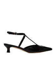 Saga 35mm leather T-bar pumps 37,41.5 Black