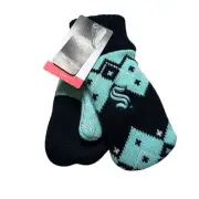 NHL SEATTLE KRAKEN Youth Mittens NWT Blue Hockey Fair Isle Knit