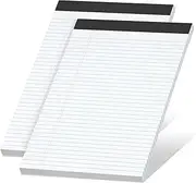 Legal Pads 8.5 x 11 inch Notepad, 2 Pack White Note Pads 8.5'' x 11'' for Work, Double-Side Printed Lined Paper Pads College Ruled White Notepads 30 Sheets Per Writing Pad for School, Home, Office