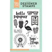 FLAMINGO Summer Dreams I Heart Summer Echo Park Stamps Set 4"X6" - DR126046