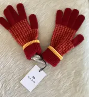 NEW Paul Smith Women Lambswool Knitted Gloves Red Orange Yellow Scotland NWT $75