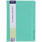 J.Burrows A5 Week to View PU FY25/26 Diary Green