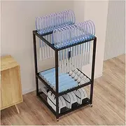 Tennis Racket Storage Rack,Racket Storage Rack, Mobile Display Rack，Large Capacity Badminton Racquets Rack Tennis Racket Holder with Wheels & Storage Shelf, Mobile Tennis Balls/Badminton Org