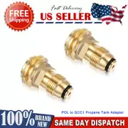 2x Propane Tank Adapter: Solid Brass, Convert POL to QCC1, RV Essential