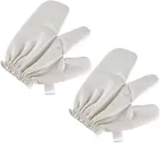 Gloves Raw Silk Massage Gloves Ayurvedic Massage 100% Pure Raw Silk Gloves with Elastic Wrist Bands Spa Bath Scrubbing Dry Brushing Gloves