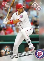 Ryan Zimmerman Nationals NL All-Star Game Starter ASG 2017 Topps Now AS-1