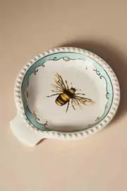 Anthropologie Lou Rota Spoon Rest Gilded Honey Bee Bumblebee Nature Golden NEW