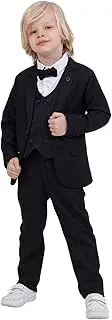[rise&Raba] Suit for Boys | 5-Piece Set Shirt, Pants, Vest, Jacket, and Bow Tie | Party and Formal Wear for Boys Aged 1-13 Years