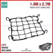 Cargo Net Ute Trailer Truck Heavy Duty Elastic Mesh Car 24 Hooks 1.8M x 2.7M