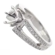 14K Semi Mount Split Band Diamond Engagement Ring Setting 0.40 Ct - Ring Mount
