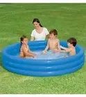 3 Ring BLUE Summer Play Inflatable Pool 72" Kiddie Swim Backyard Wading Portable