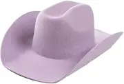 [Generic] Unisex Fedoras Hat 100% Wool Western Cowboy Hat Women Men Outdoor Sunshade Warm Concave Shape Felt Hat