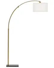 BRIGHTECH Logan Brass LED Marble Arc Floor Lamp