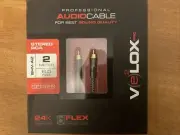 Stereo RCA 24K gold 2 Meter Flex Cross-Braided Jacket Pro Series