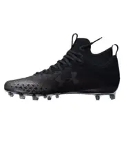 Size 9.7 Under Armour Spotlight Clone MC Black Metallic Silver W