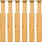 Adjustable Bamboo Drawer Dividers, Expandable Organizer, 6-Pack