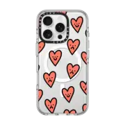iPhone 16 Pro Clear Case MagSafe Compatible Moody Hearts