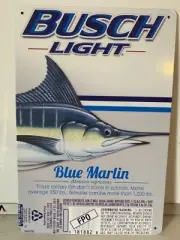 Busch Light Beer Aluminum Sign - Fishing - Blue Marlin - Hunting
