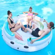 Tzsmat Inflatable Lake Pool Floating Island Heavy Duty Lounger Raft Lake Floa...