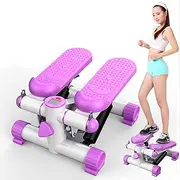 Mini-Stepper Swing Stepper Fitness Exercise Machine Mini Stepper Stepping Legs with Resistance Bands, Legs Arm Thigh Exe