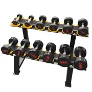 2.5kg to 15kg 6 Pairs Total 105kg Commercial Round Rubber Dumbbell with Rack