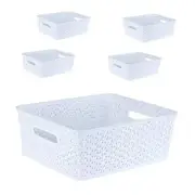 5PCS Plastic Storage Baskets, Small Baskets for Organizing, Small Pantry