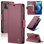 CaseMe iPhone 12 mini Folio Wallet Case Cover Apple Side Closure 12mini [Wine]