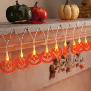5 Foot LED Lighted Halloween Pumpkin Battery Powered String Lights w/ Timer