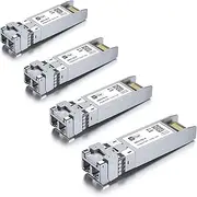 H!Fiber 10G Single Mode SFP+ LC Module, 10GBase-LR Fiber Transceiver for Cisco SFP-10G-LR, Meraki MA-SFP-10GB-LR, Ubiquiti UniFi UF-SM-10G, Mikrotik, Netgear, D-Link (SMF,1310nm,10km,DDM) 4 Pack