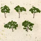 5pcs Dark Green Model Trees Iron Wire & Plastic Railway Layout Scene Decor 10cm
