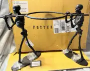 Pottery Barn Walking Dead Black Skeleton Metal Stand New In Box with Tag