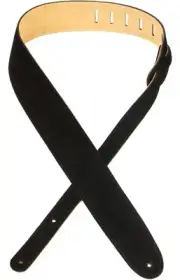 D'Addario 2.5" Suede Guitar Strap - Black (2-pack) Bundle