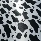 Cow Print Satin Charmeuse Fabric 58" By The Yard Black White Animal Spot Fabric