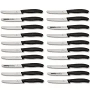 New 20pc Victorinox Steak and Tomato Knife 11cm Wavy Edge - Black