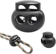 25pcs Spring Cord Lock End Stopper Fastener Slider Toggles Clip Double Hole R...