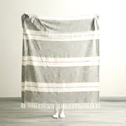 Renee Taylor Modena Stripe Stone Washed Yarn-Dyed Throw 130 x 170 cms